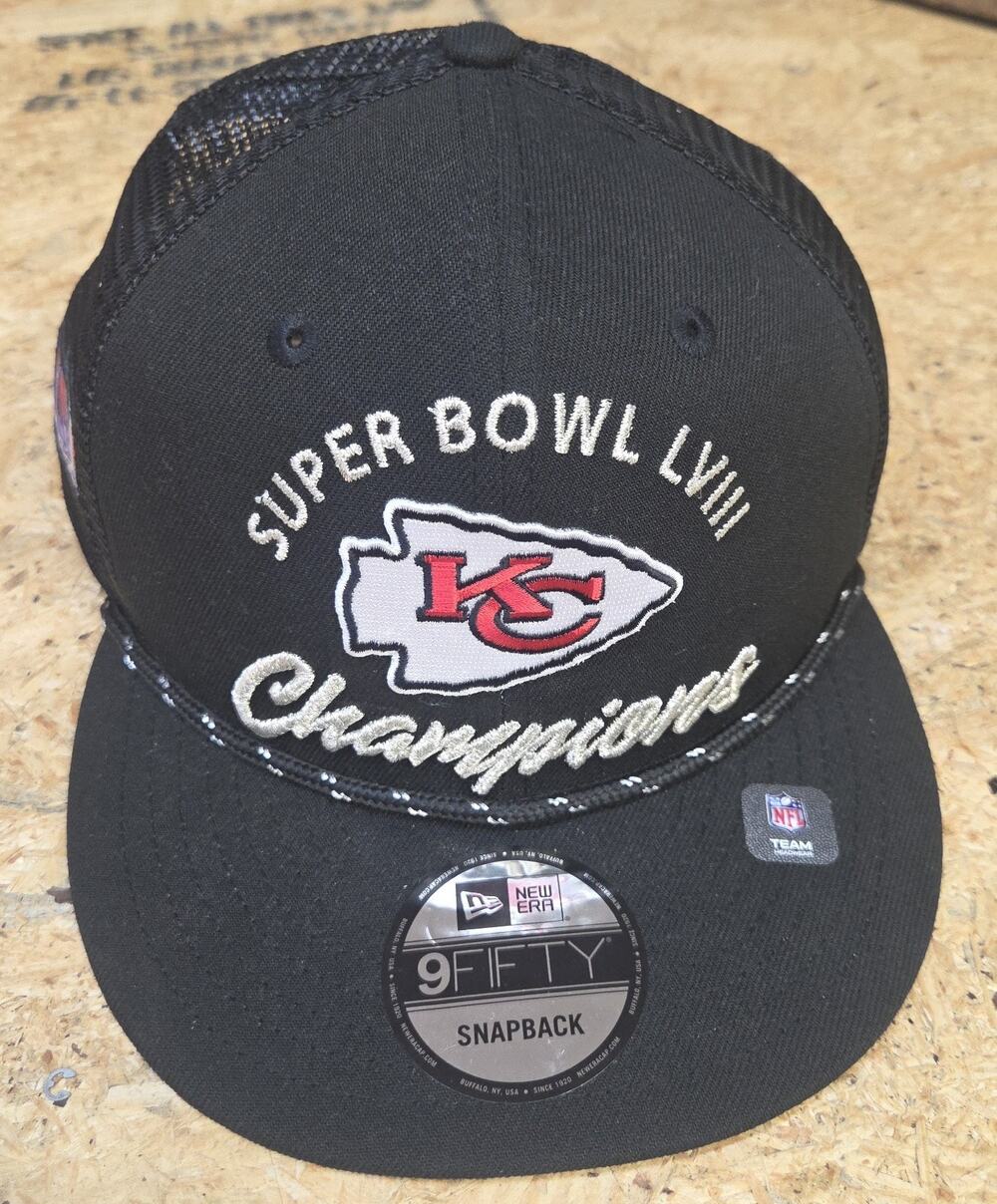 New Era Super Bowl LVIII Kansas City Chiefs Hat Fitted One Size NFL Trucker Cap